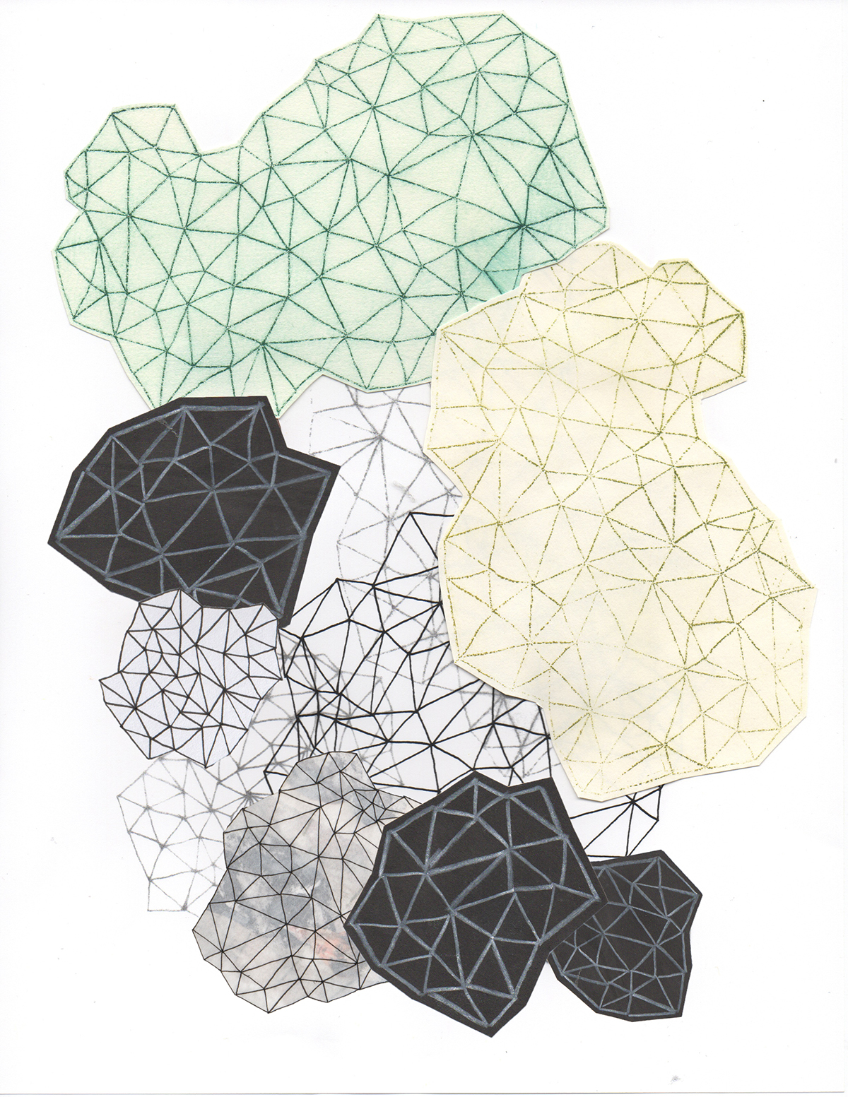 printmedia collage layers geometric bookmaking