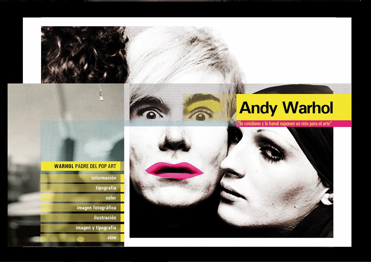 Diseño editorial design Andy Warhol Book-album about Andy magazine typo tipografia Pop Art warhol