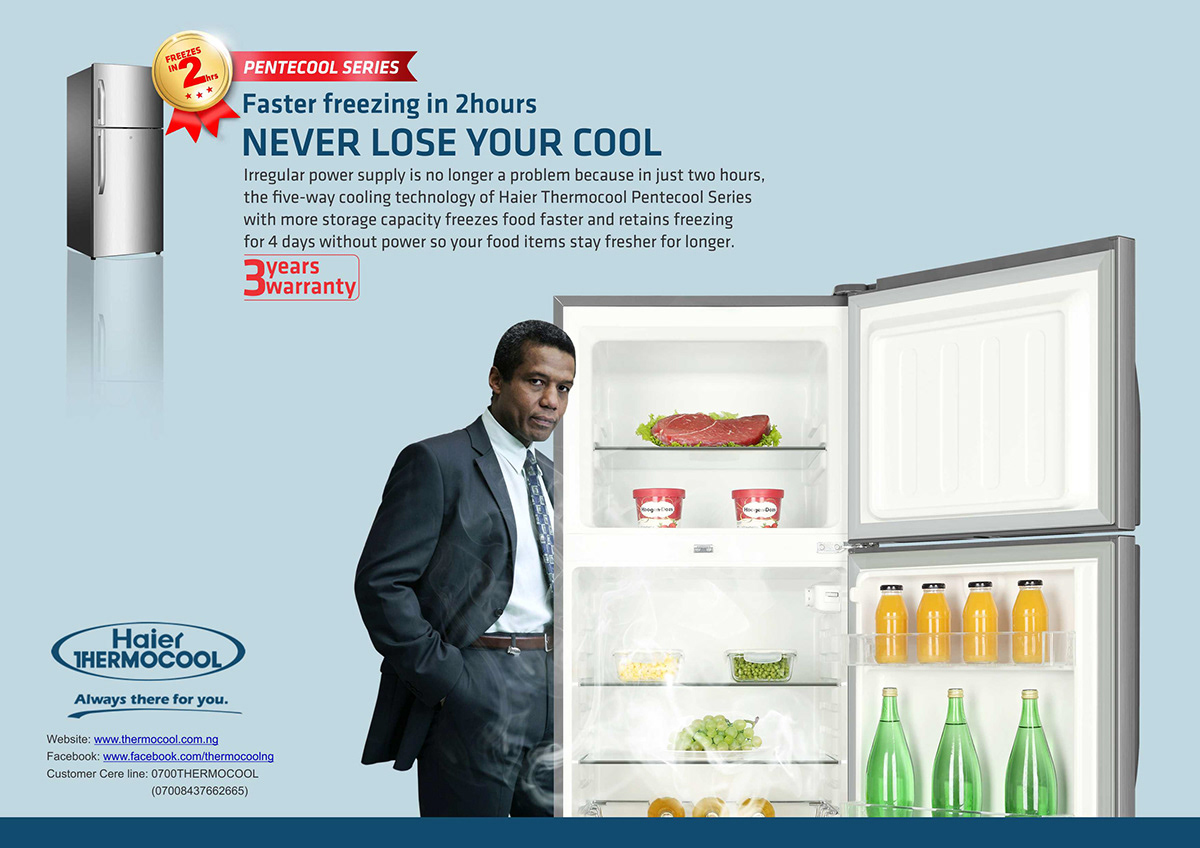 Good Problem haier thermocool Haier Thermocool Freezer Seriously Frozen Advertising  Photo Manipulation  Lawal Kazeem Babatunde