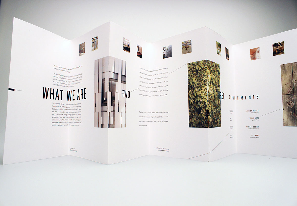 brochure accordion fold san francisco arts center art institute Layout Design brochure design