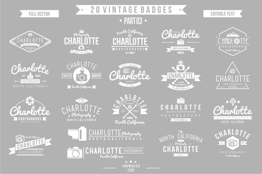 photography badges photography logos template vintage logo inumocca   vintage template