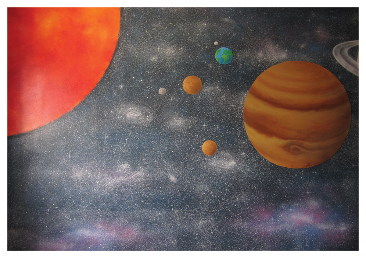 Mural solar system painting   acryllic