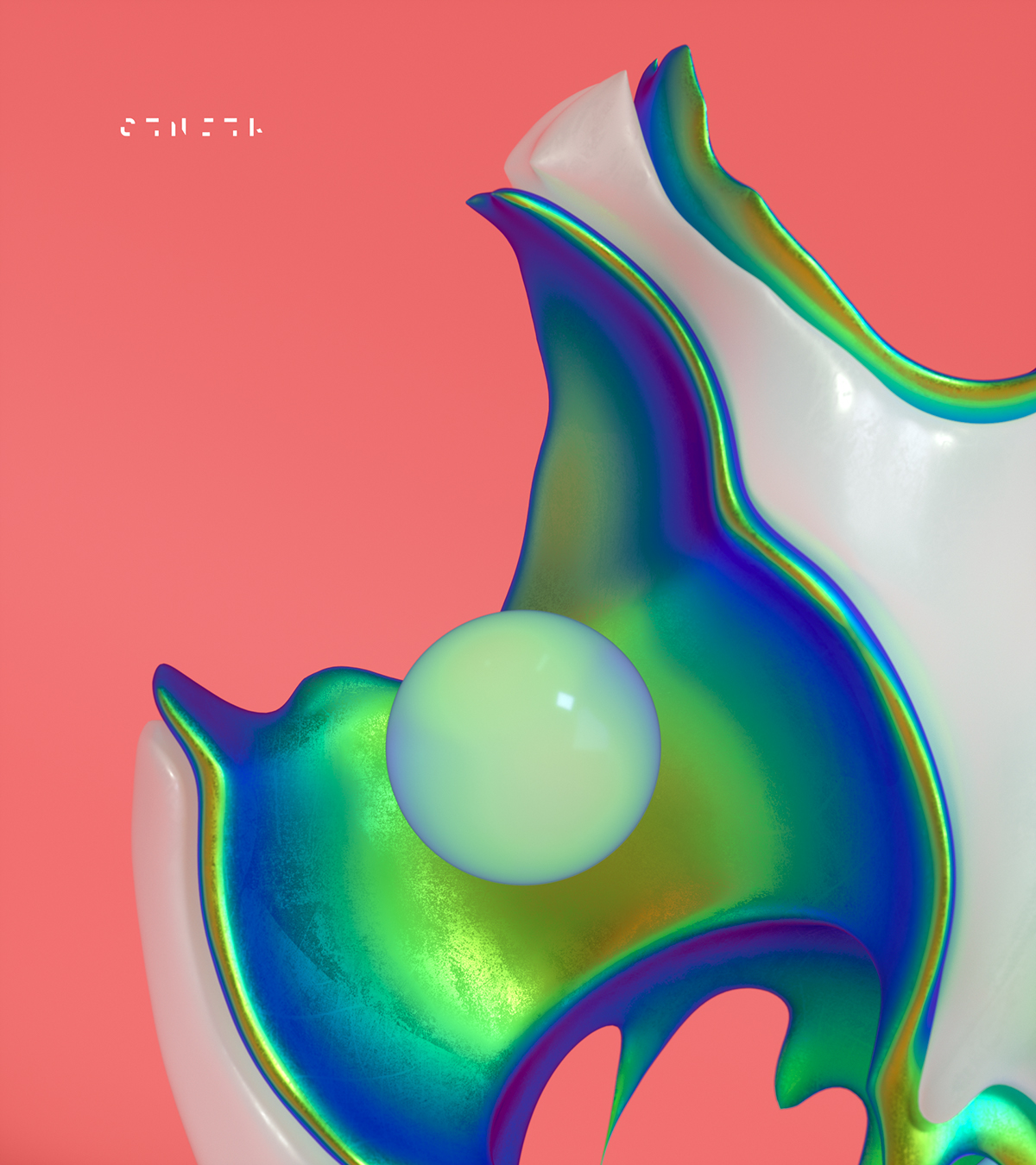 abstract art octane Render c4d colors sculpture 3D scan houdini Procedural aesthetic damaged
