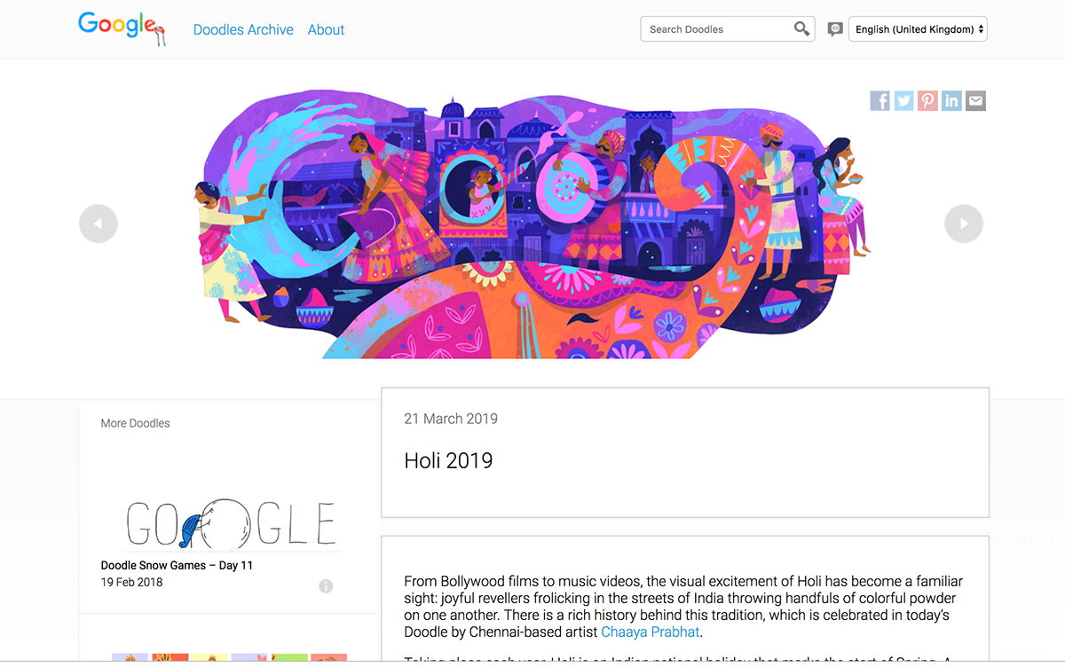 holi India Indian festival indian illustration ILLUSTRATION  elephant Colourful  festival of colours google Google Doodle