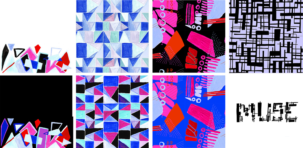 textile pattern Patterns print grace jones muse watercolor gouache Lookbook