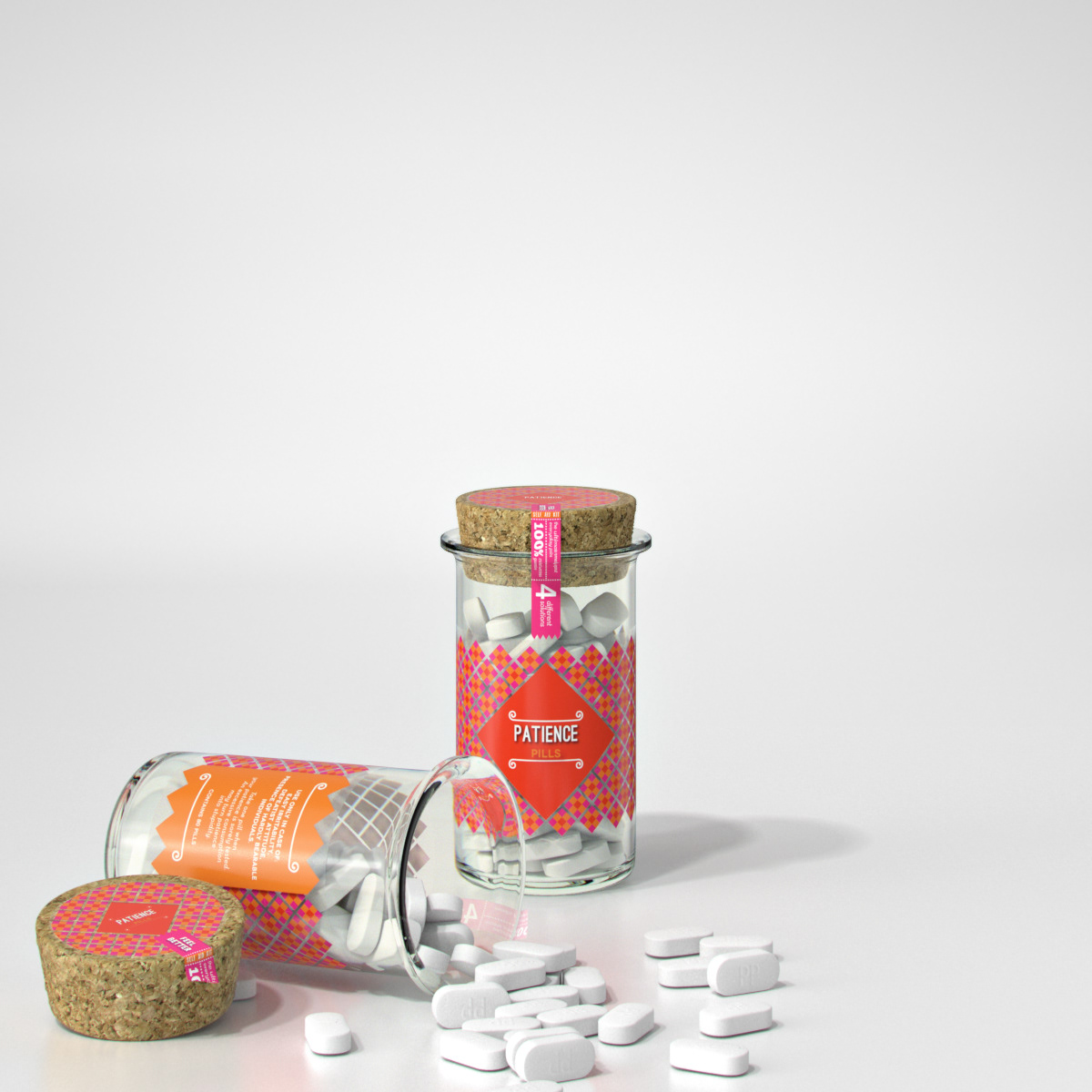 bottle  box  glass  cork  powder  pills  Medicine  bag  paper  Tape