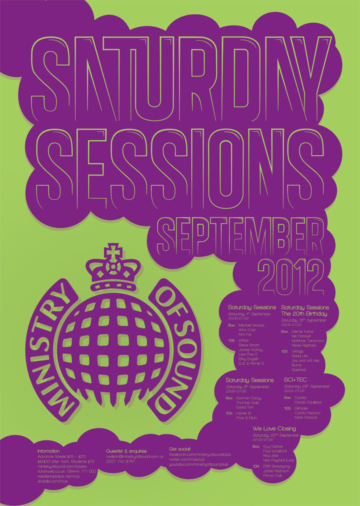 Saturday Sessions Ministry of Sound club type