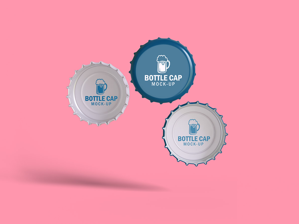 beer can bottle Bottle Capping Equipment brand identity branding  cap design free mockup  Mockup wine