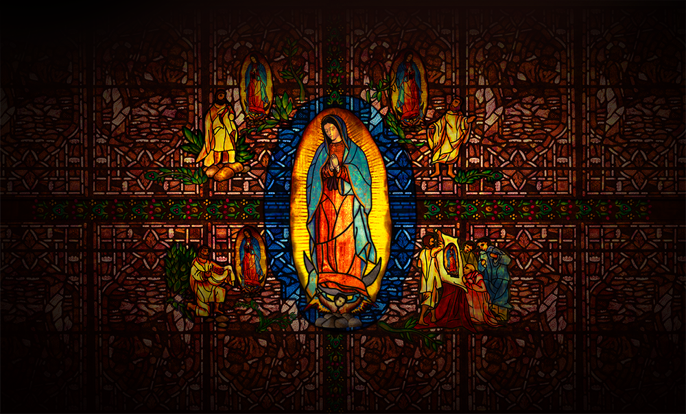compositing photoshop religion virgen virgin mary stained glass Window