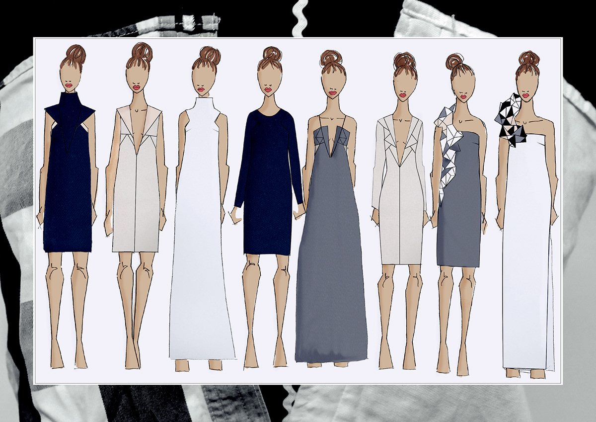 Viadesign school Education dress Project fashiondesign mydesign   karincecilie teko geometric minimalistic