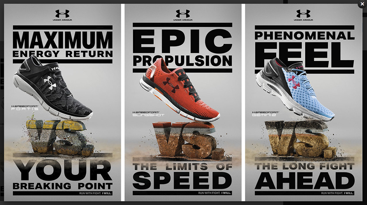 retouch still life Under Armour shoes