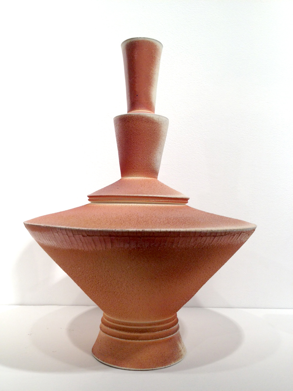 ceramic linear angular vessel soda fired cone ten