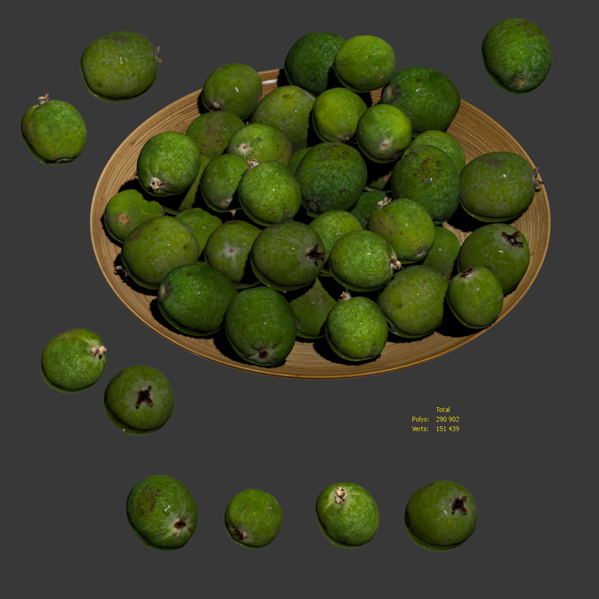 3D 3D scans 3dmodel 3ds max CGI feijoa fruits Render visualization