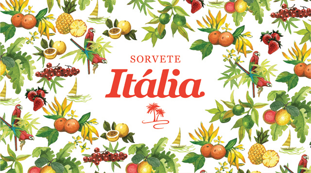 sorvete ice cream pattern italia Rio de Janeiro Brazil Fernanda Schmidt  Food  beach logo Typeface colorful identity Fruit