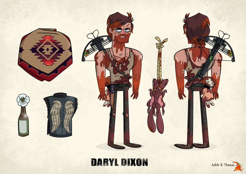 zombie The walking Dead twd Character design  animation  daryl dixon rick grimes comics