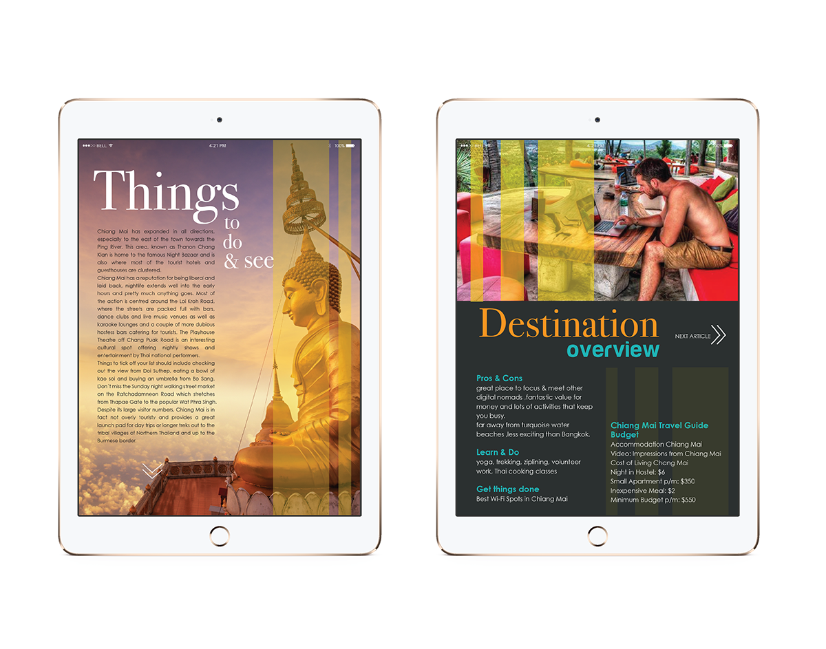 Adobe Portfolio iPad Magazine design graphic design  online magazine workation