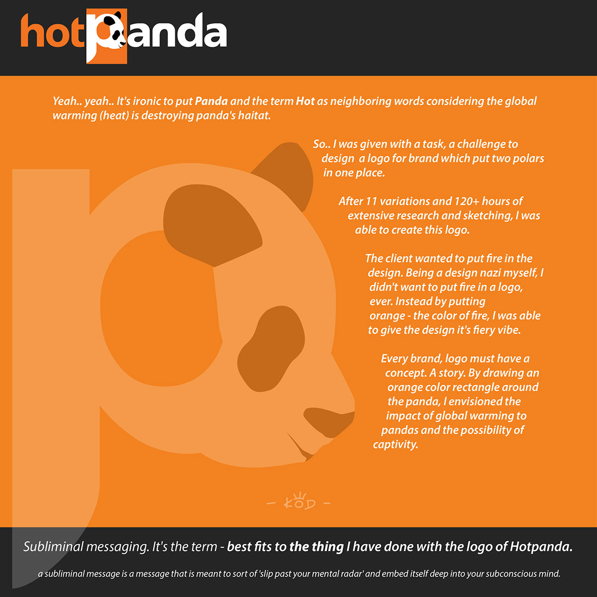 logo design creative hot panda Panda  concept idea graphic design  branding  Drawing 