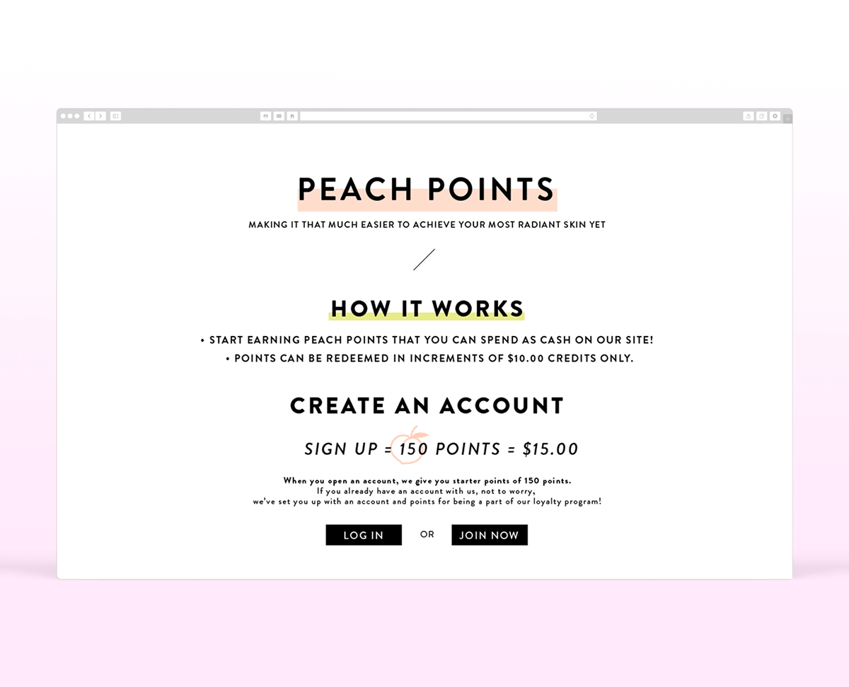 Peach and Lily skincare peach peaches rewards program