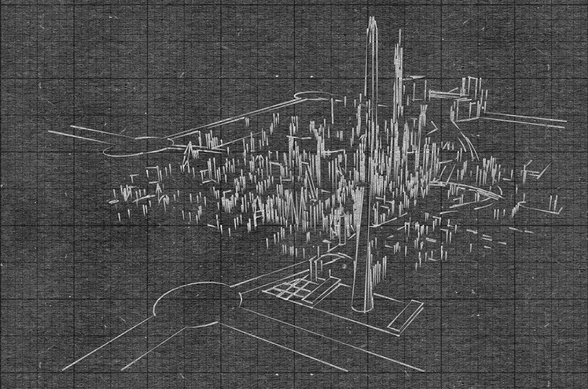 archi design model paper city franz-renan joly prospective Project Urbanisme Town Planning