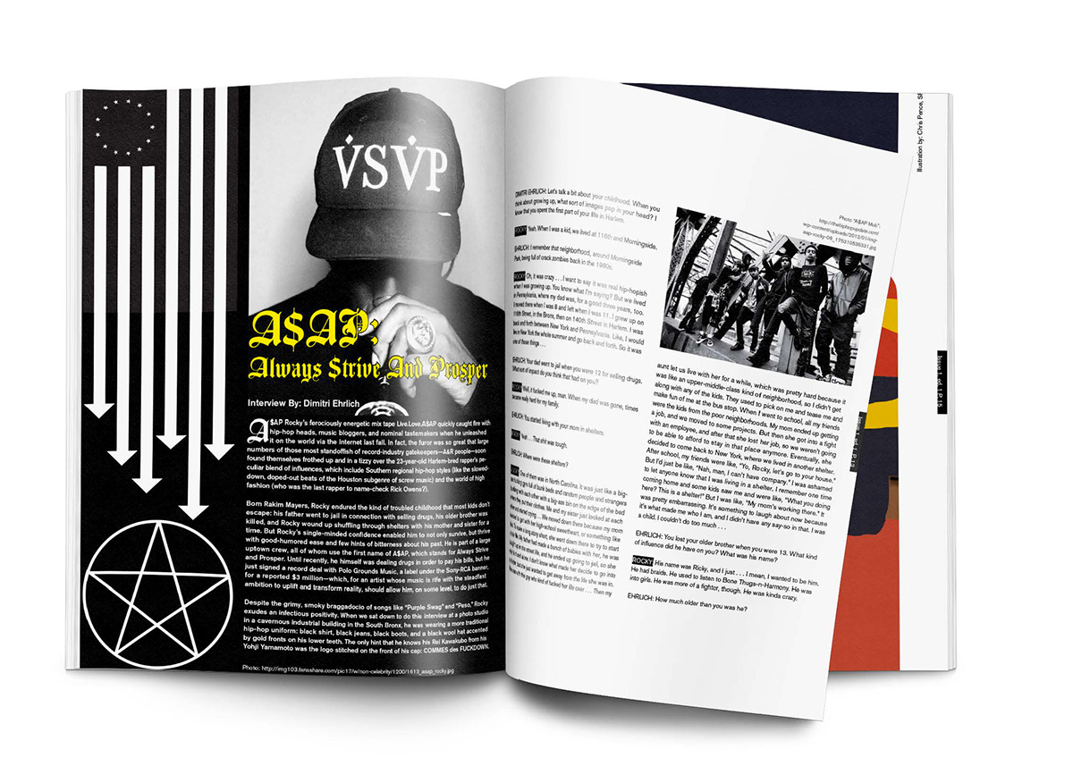 magazine Magazine design Layout Design Music magazine A$AP ROCKY Lana Del Rey The DOORS Claude VonStroke P.O.S. Doomtree