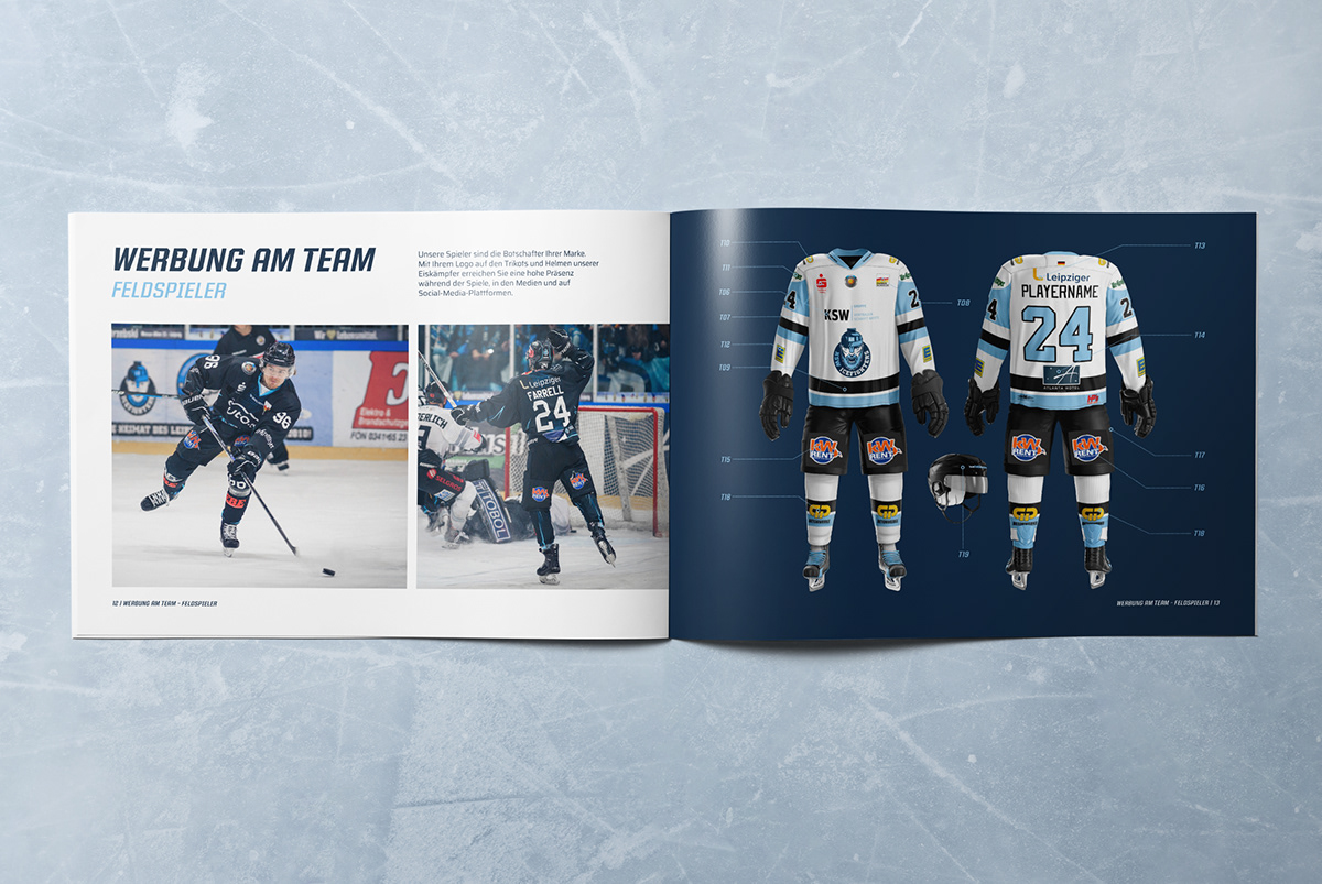 hockey brochure Sponsorship sport Sports Design sports marketing print design  hockey design ice hockey sponsoring