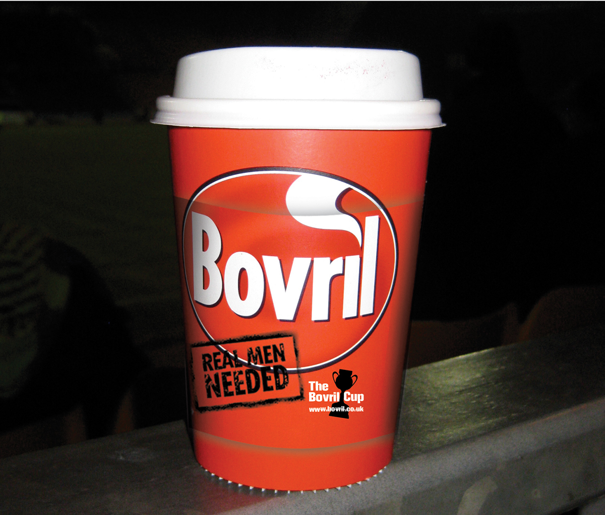 ad ad campaign soccer football man manly bovril bus stop