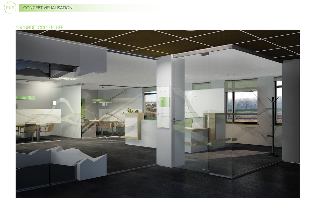 Interior Desing Call Centre Back Office cinema4d Rico Soepenberg vector works fourniture design
