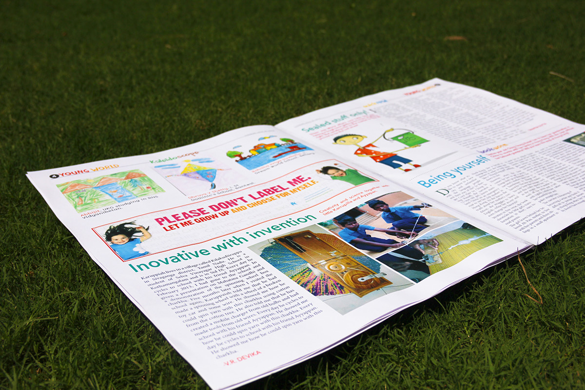 publication design kids colorful Layout story Children's newspaper newspaper
