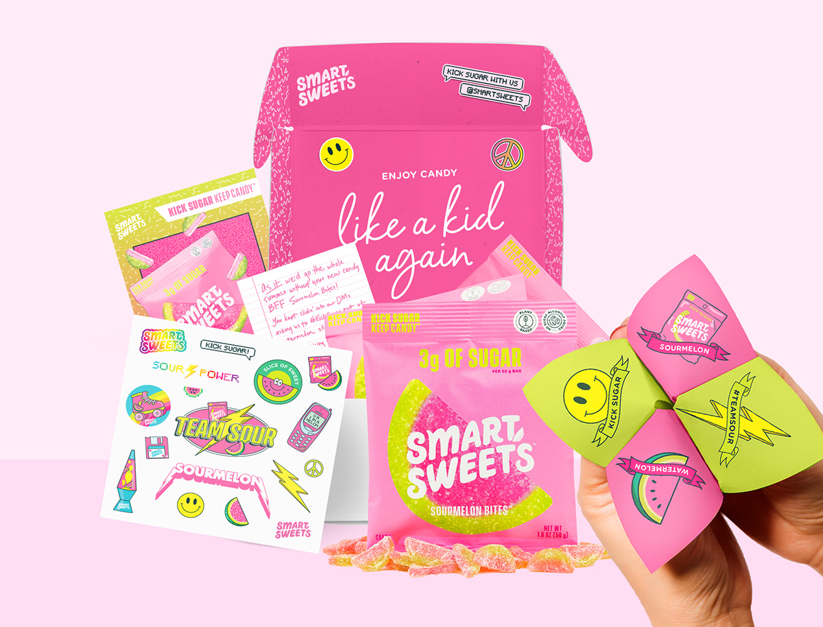 art direction  campaign design digital ILLUSTRATION  Packaging 90s Candy watermelon cpg
