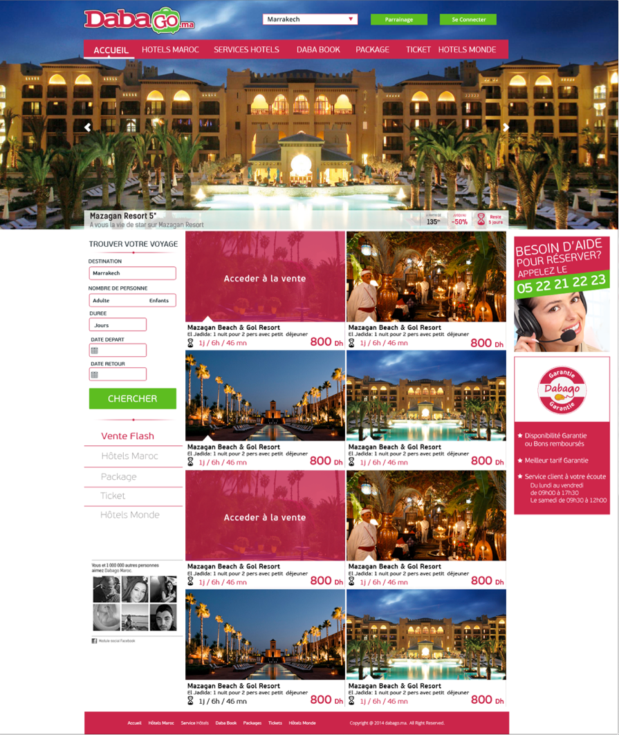 Dabago voyage ventes online e-tourisme