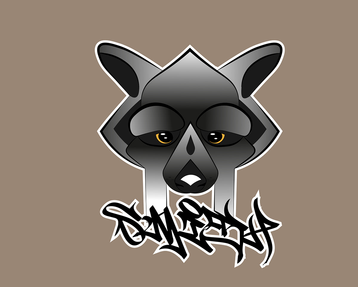 ILLUSTRATION  raccoon photoshop Digital Art  hip hop MF Doom Street art Icon animals