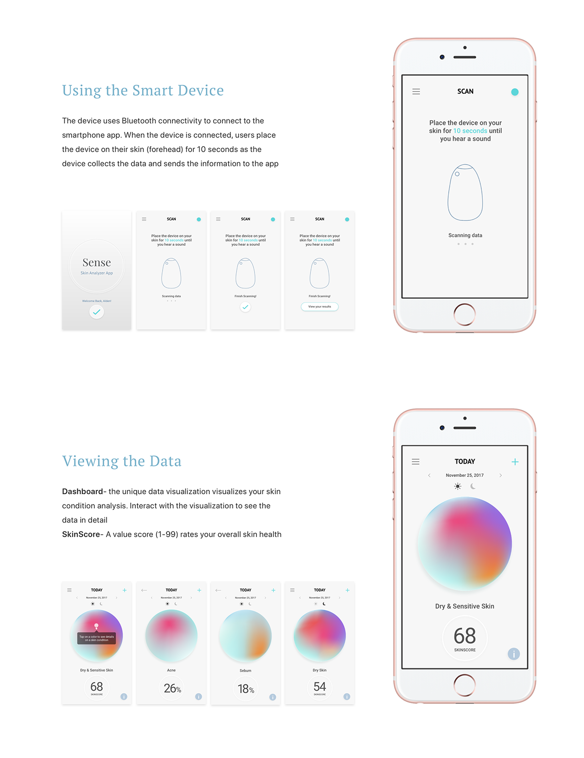 adobeawards UI/UX smart device skincare data visualization Health beauty product design  IoT