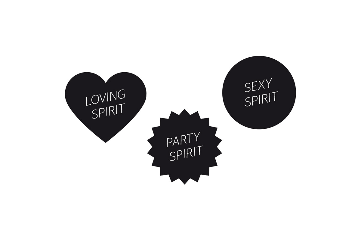 spirit identity typo Logotype logo Retail instore profile black & white Clothing clean Fun Smart tonality flirty