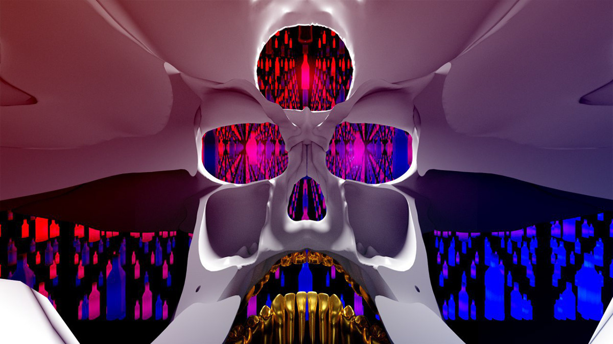 3d modeling acid album cover blender3d electronic music music poster rock skull techno