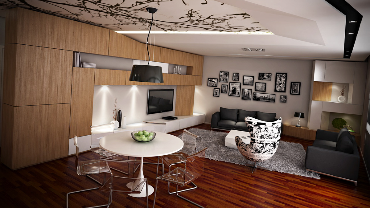 Interior design apartment LOFT living room