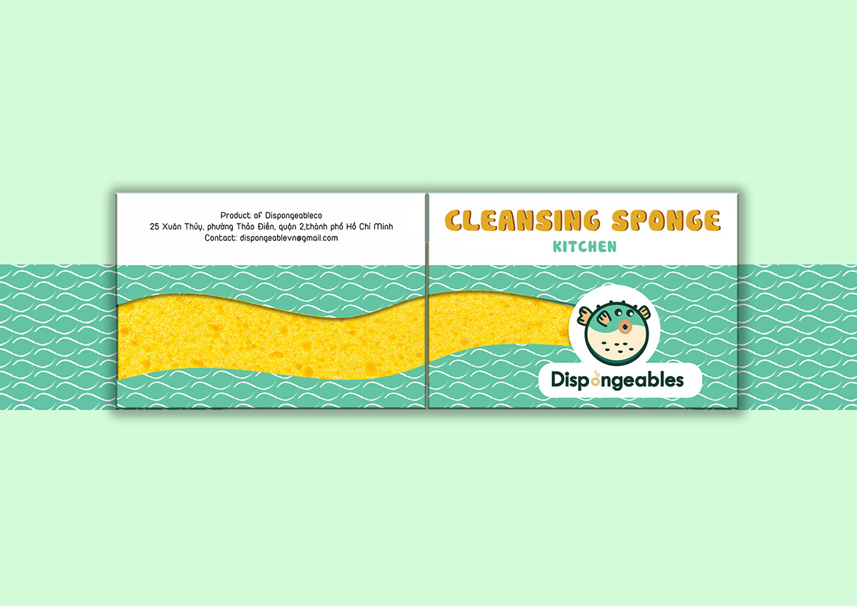 branding  clean cute Foam logo Packaging Sponge