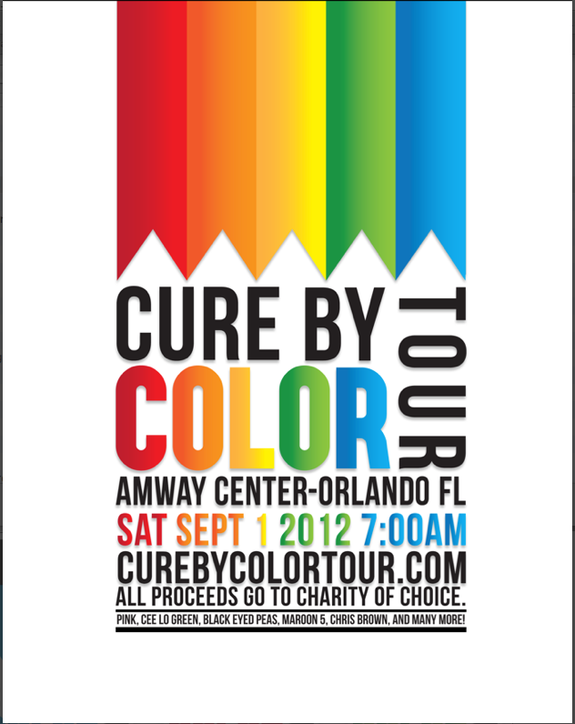 cure by color cure color type concert series digital art poster tickets badge