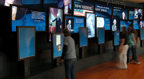 interactive installation monticello multi screen installation Thomas Jefferson dynamic typography