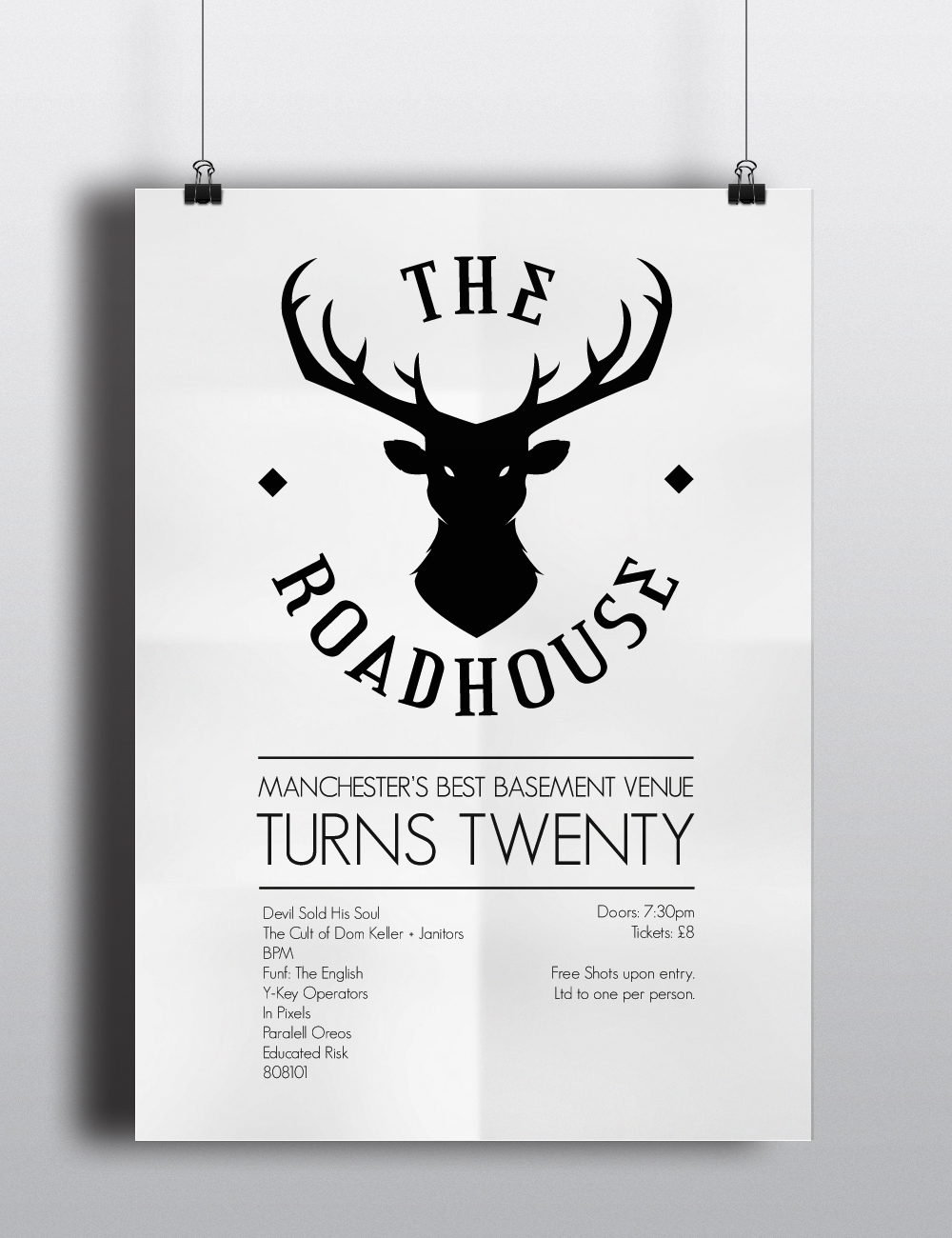 roadhouse UK north west manchester basement venue bar Rebrand logo rock Roll Joshua hurst stag