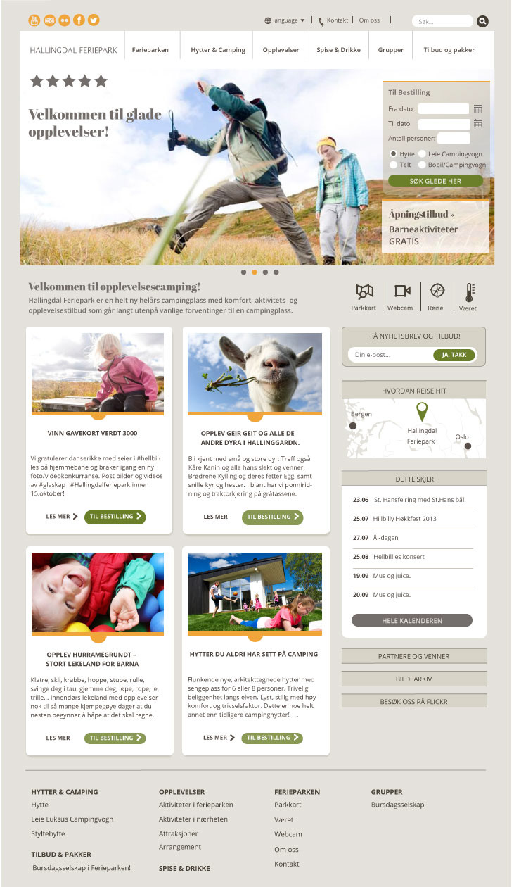 awchat Hallingdal camping Website Responsive Feriepark family farm kids Fun friendly