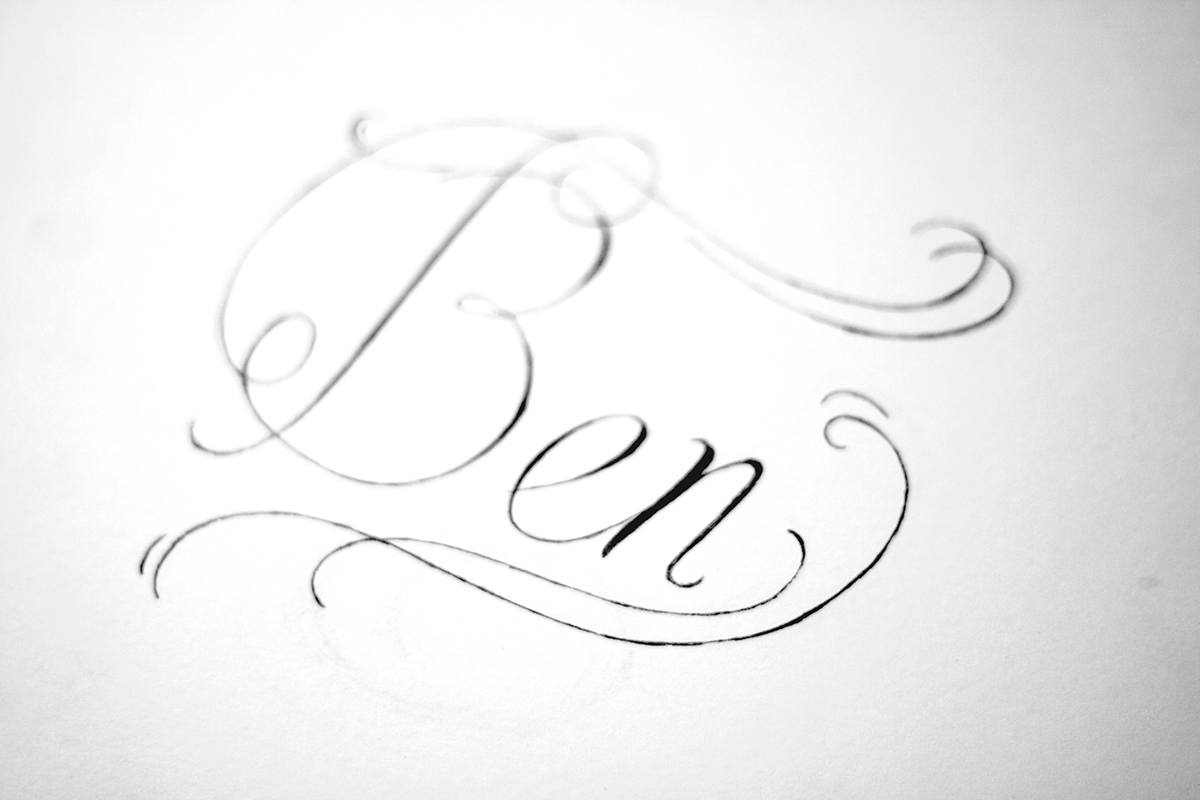 handtype type hand lettering names cursive Script pencil micron