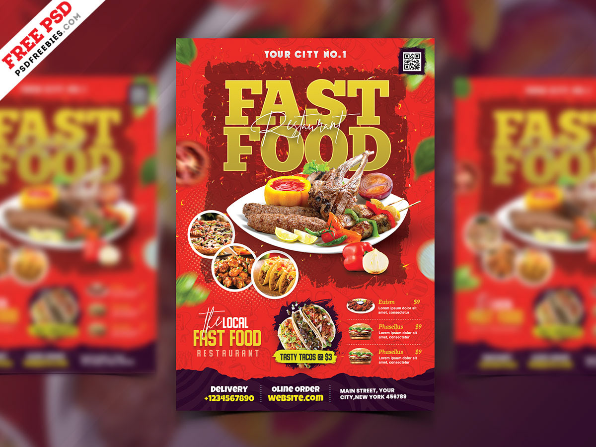 business flyer Creative Design fast food flyer flyer FREE flyer free psd Free Template graphic design  photoshop psd