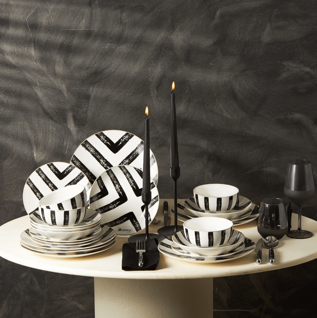 porcelain pattern design  brush handmade ceramic tableware dinnerset pattern karaca designer