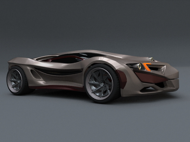 car concept futuristic sci-fi coupe sports car Racing speed cyberrhino computer graphics 3D Rendering car design concept design