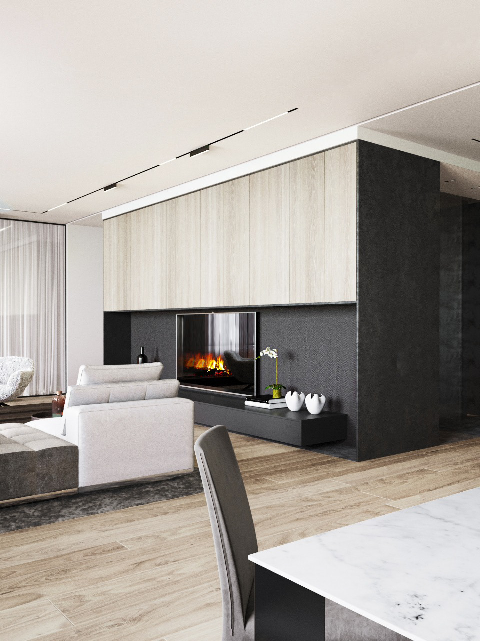 Interior design architecture Project room living kitchen Project concept Minotti molteni moltenidada