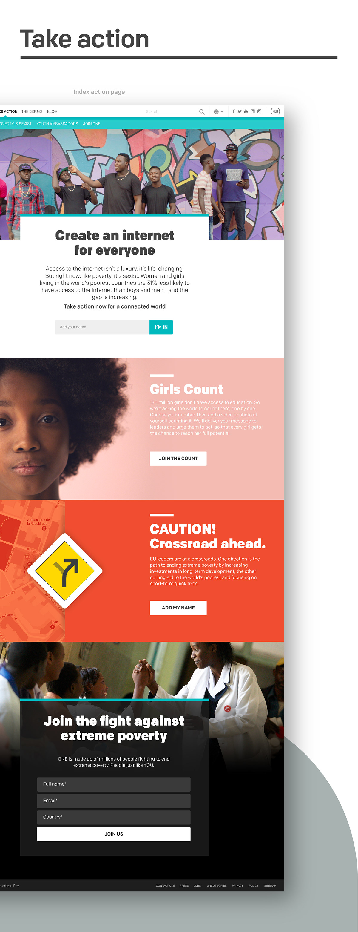 Web Design  ui design user interface Website organisation International advocacy campaign brand identity africa