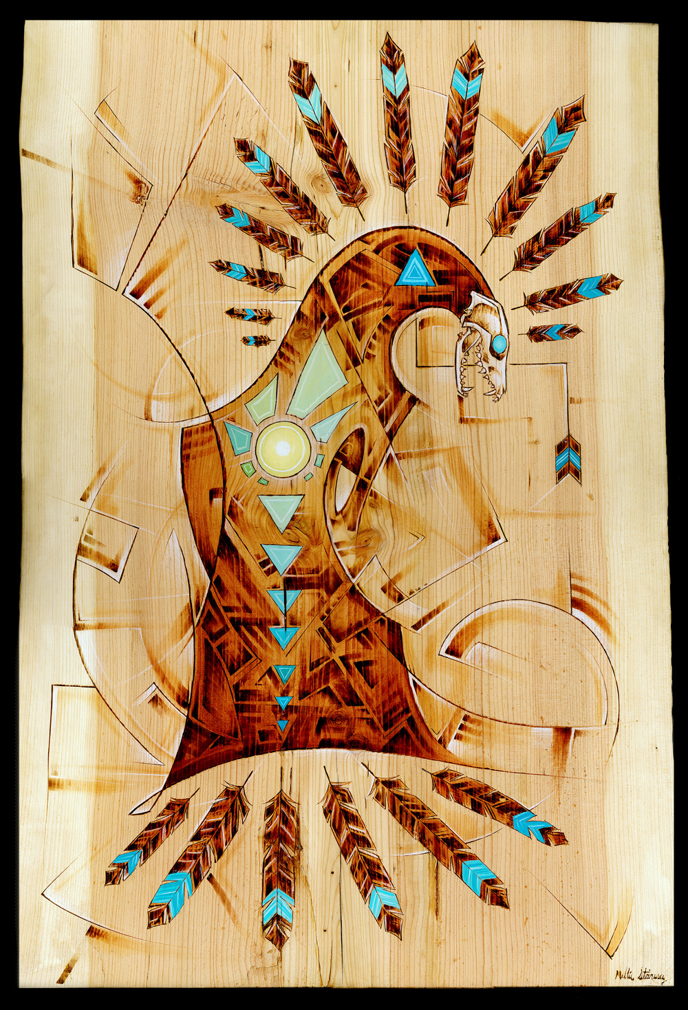 woodburning pyrography feathers creator/destroyer wood