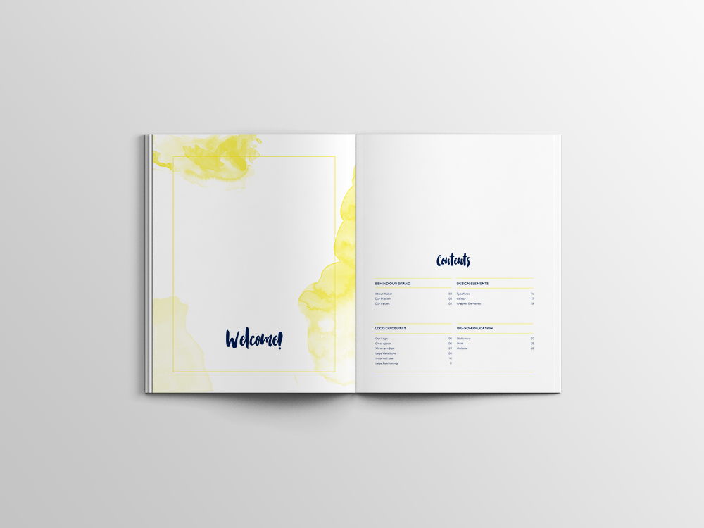 conference blue yellow splatter creative design conference guidelines brand book poster logo Stationery Brand Collateral