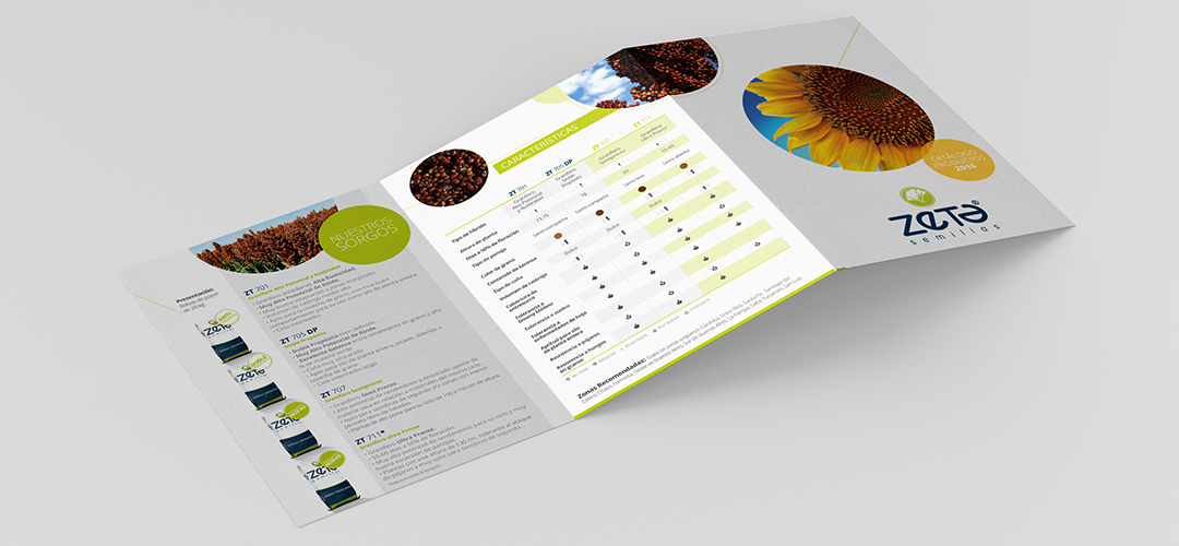Zeta Semillas Agro industria girasol Semillas brochure triptico folleto flyer