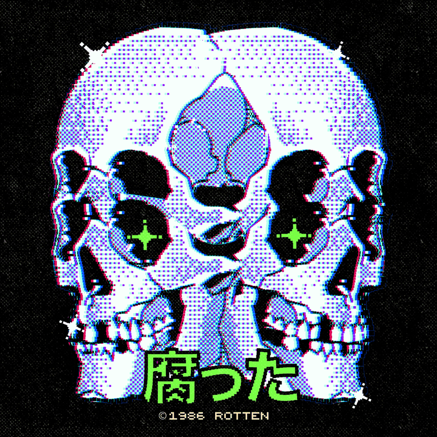 8bits aesthetic cryptocurrency lofi Pixel art Retro skulls vapor wave nft vintage